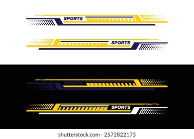 Vector colors speed striping pattern sticker label for vehicles moto or sports car background