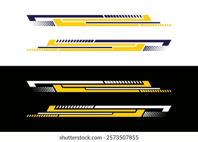 Vector colors speed striping pattern sticker label for vehicles moto or sports car background