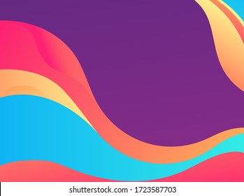 Vector colors wavy wave abstract swoosh background. Wavy waves banner color line for web banner. 