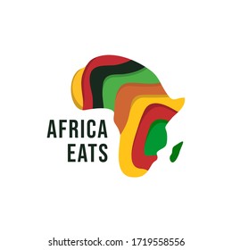 Combinación del logo vector coloriul africa. Símbolo o icono de Safari. Plantilla única de diseño de logotipo de continente.