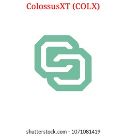 Vector ColossusXT (COLX) digital cryptocurrency logo. ColossusXT (COLX) icon. Vector illustration isolated on white background.