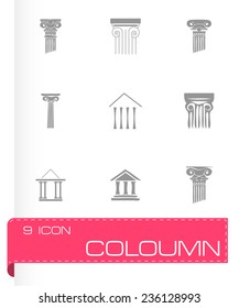 Vector coloumn icons set on grey background