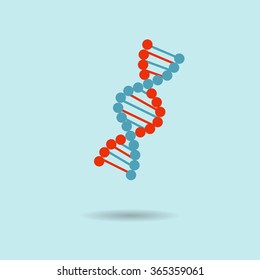 Vector colour illustration DNA icon flat desgn