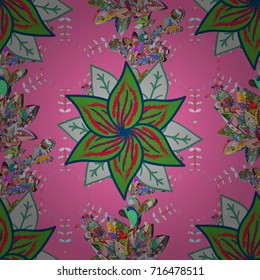 Vector. Colour Spring Theme seamless pattern Background. Flat Flower Elements Design.