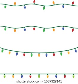 Vector Coloured Christmas Lights Strings