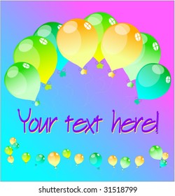 Vector coloured holiday balloons - background, texture, design ellements for decoration