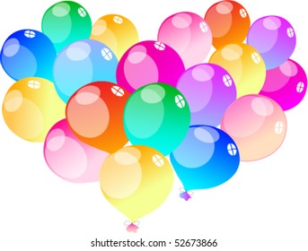 Vector coloured holiday balloons - background, texture, design ellements