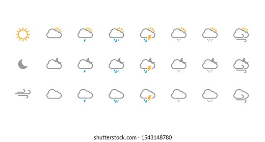 Vector Coloured Weather Icons Set