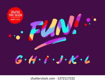 Vector Colourful Alphabet in Cartoon Style. Cute Children Handwritten Font with Wax Crayon Effect. Textured Typeface for Sale Template, Discount Poster Design, Festive Holiday Card.