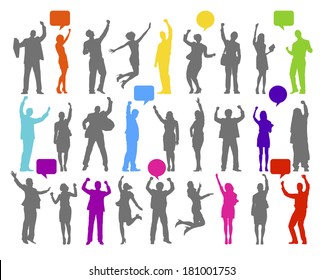 Vector of Colourful Celebrating People