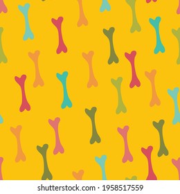 Vector colourful dog bone dog toy seamless pattern background. Perfect for fabric, wallpaper, scrapbooking, stationery, invitation projects.