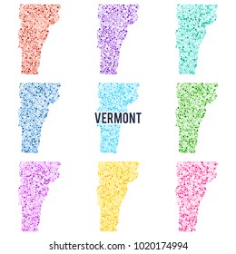 Vector colourful dotted map of the state of Vermont.