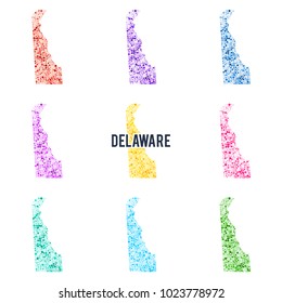 Vector colourful dotted map of the state of Delaware.