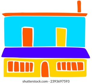 Vector colourful flat simple house illustration 