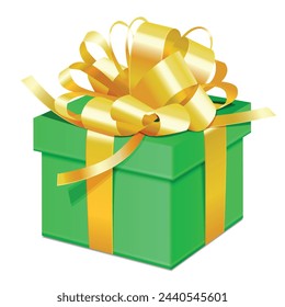 Vector colourful gift boxe with ribbon on white background.
