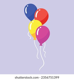 Vector colourful helium balloons on white background