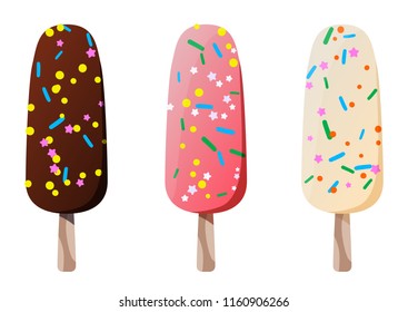 Vector colourful ice cream set