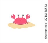 Vector colourful icon for crab