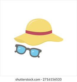 Vector colorido icono para gafas de sol de sombrero