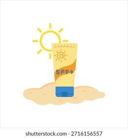 Icono colorido del Vector para el protector solar