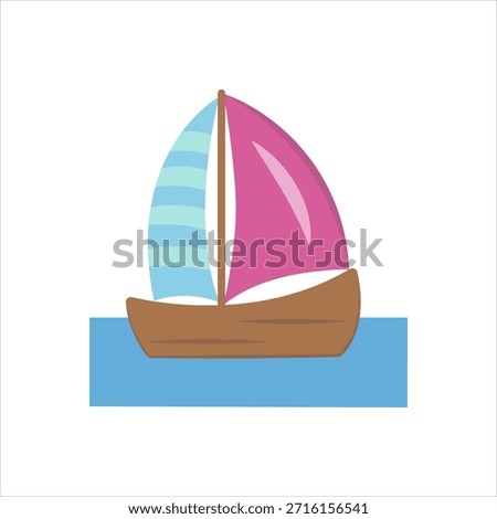 Vector colourful icon for yacht
