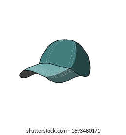Vector colourful illustration of a cap.  Cartoon style illustration, card, element design. 