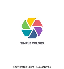 Vector colourful logo design template for business. Color Flower.