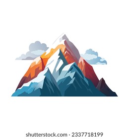 plantilla de logotipo de montaña de color vectorial