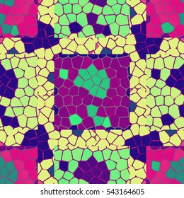 Vector colourful ornamental backdrop made of mosaic. New texture for design work