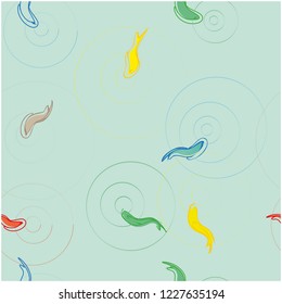 Vector colourful pattern with stylized fishes