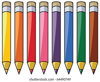 vector colourful pencils clipart