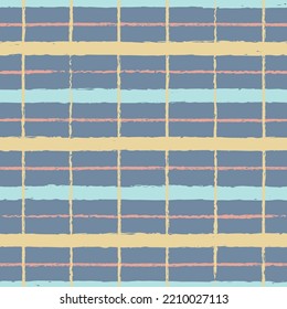 Vector colourful plaid mesh blue seamless pattern