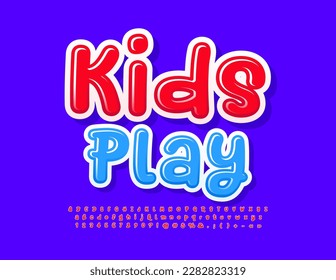 Vector colourful Sign Kids Play. Playful handwritten Font for Children. Funny Alphabet Letters, Numbers and Symbols