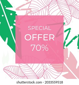 Vector colourful social media stories design templates, backgrounds with copy space for text - summer landscape. Summer background with leaves and waves
