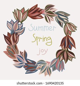 Vector colourful tender design of an abstract lined spring pink flower tulip vignette frame border. The design is perfectly used for wedding decorations and invitations, diploma, photo frames.