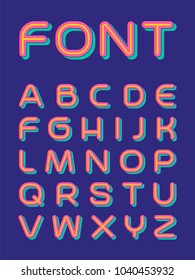 Vector of  colourful trendy alphabet, font design, typographic.