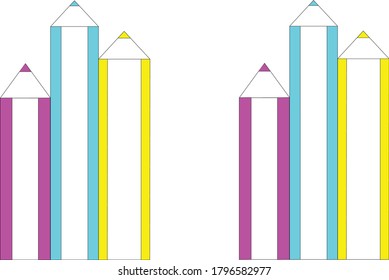 Vector de colores ilustración de lápiz para actividades escolares o empresariales