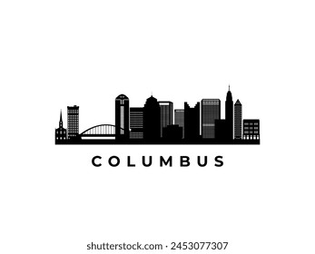 Horizonte del Vector Columbus. Viaje a los Lugares famosos más famosos de Colón. Concepto de negocios y turismo para presentación, Anuncio, Sitio web.