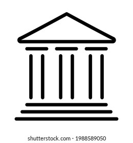 Vektorsäulenbauzeilensymbol einzeln auf Weiß. Internationales Symbol für Banken und Finanzen von hoher Qualität