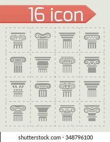 Vector Column icon set on grey background