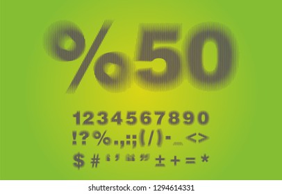 Vector of column lines formed font and punctuation.