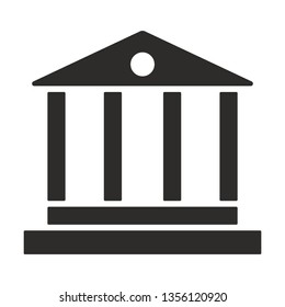 Vector column theater icon. Classic architecture monochrome flat symbol isolated. Opera sign, logo illustration.