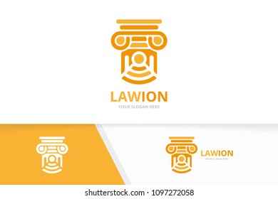 Vector column and wifi logo combination. Pillar and signal symbol or icon. Unique history and radio logotype design template.