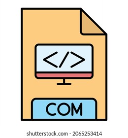 Vector COM Filled Outline Icon Design
