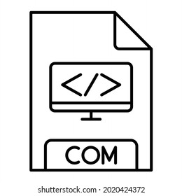 Vector COM Outline Icon Design
