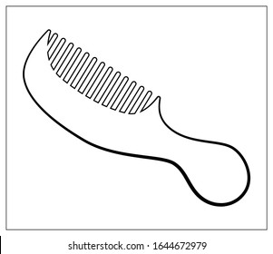 Vector comb icon. Black icon isolated on white background. Comb silhouette. Simple icon. Web site page and mobile app design vector element.