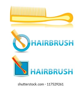 vector comb icons isolated on white, set of colorful combs