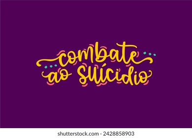 In: Vector Combate ao Suícidio. Combating Suicide in Brazilian Portugiesisch illustrierte Handschrift Vektor