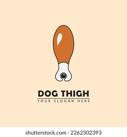 vector combination chicken drumstick and dog logo icon. simple illustration style, great for food, fried restaurant, business, etc.