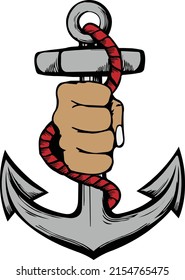 vector combination of hands, anchors and added a rope to make it look more attractive